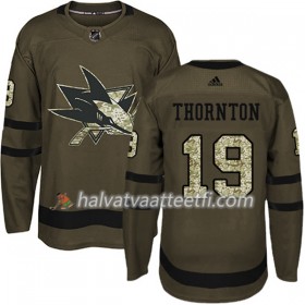 Miesten NHL San Jose Sharks Pelipaita Joe Thornton 19 Adidas 2017-2018 Camo Vihreä Authentic